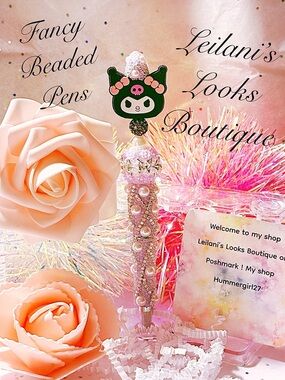 Fancy beaded pen/gifts/kumi/purple beads/friends/